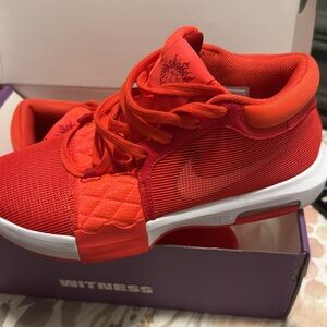 Lebron Witness VIII, size M9 W10.5, color red & white.